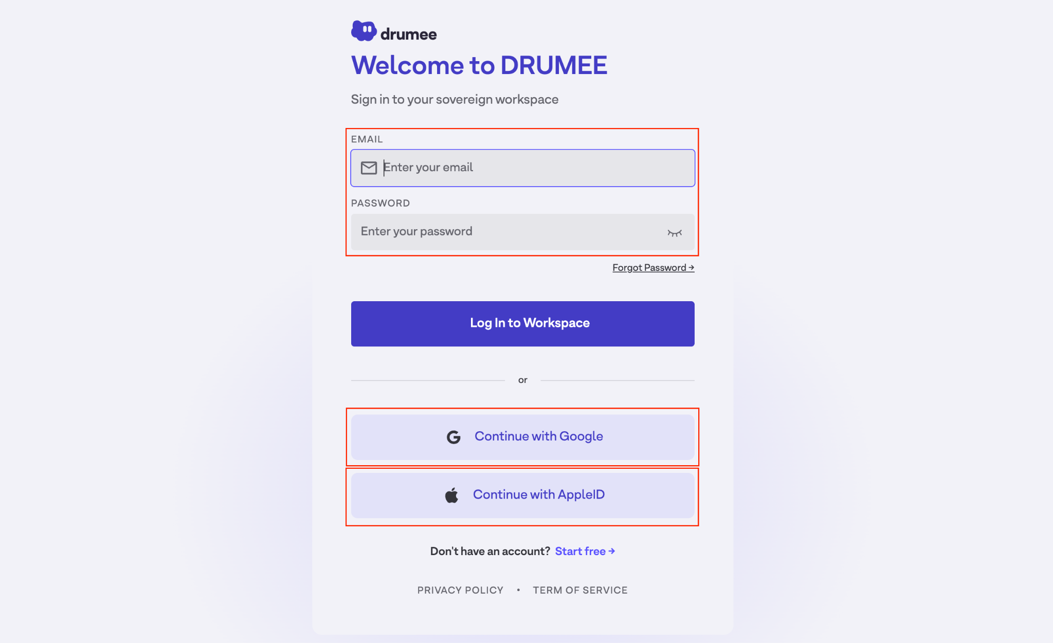 Sign in to Drumee