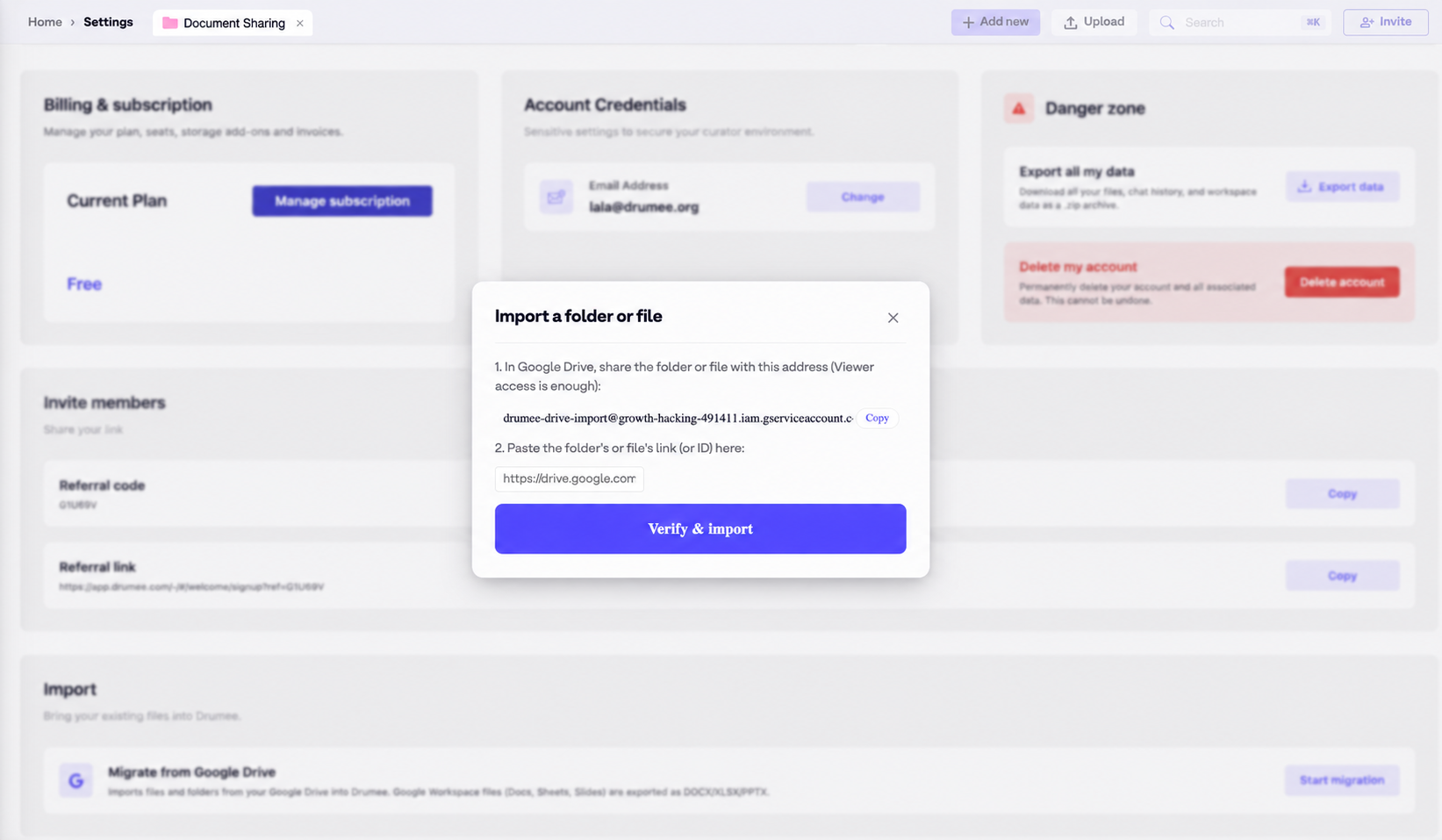 Verify and import files to migrate