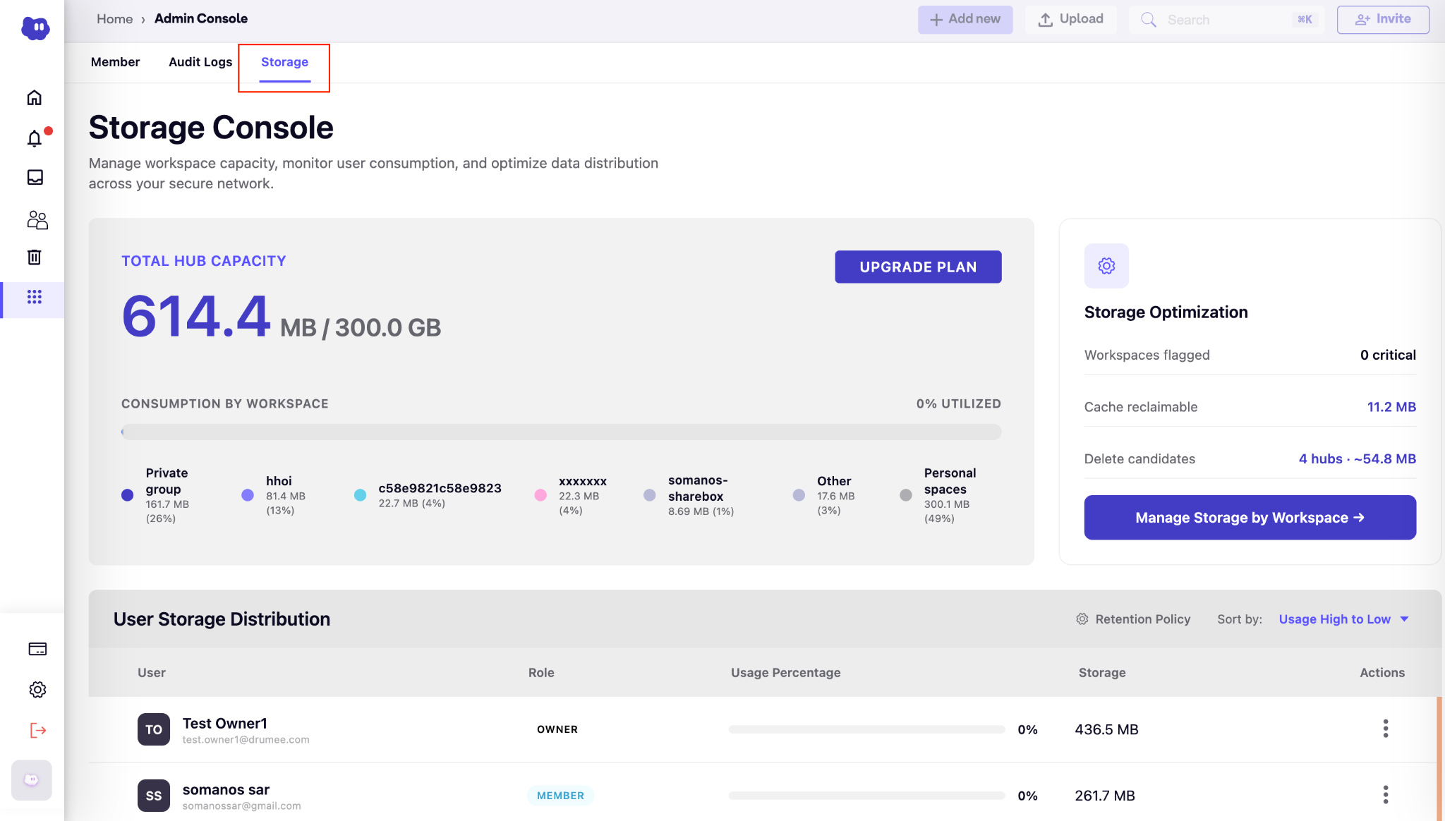 1.3.3 Storage dashboard
